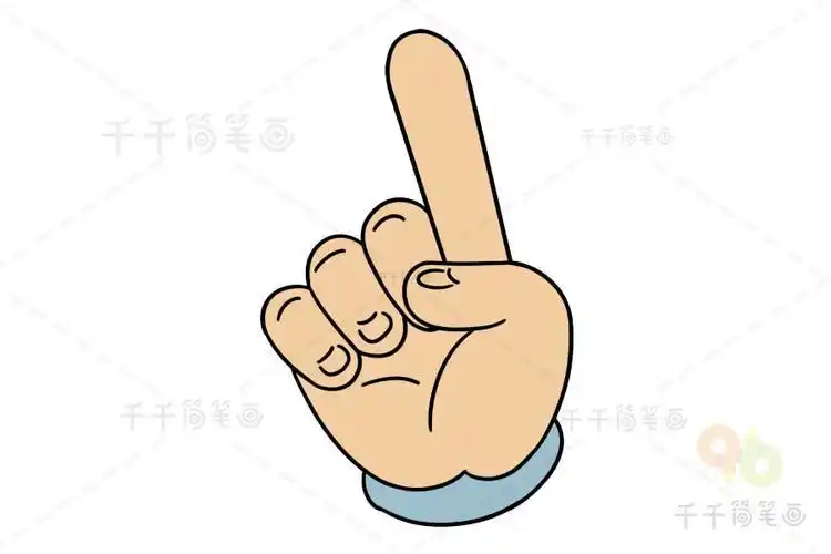 幼儿手指保护简笔画