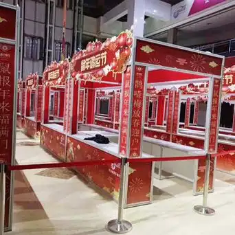 年货节展位搭建网红集市商场特卖促销活动临时摊位方柱八棱柱展架