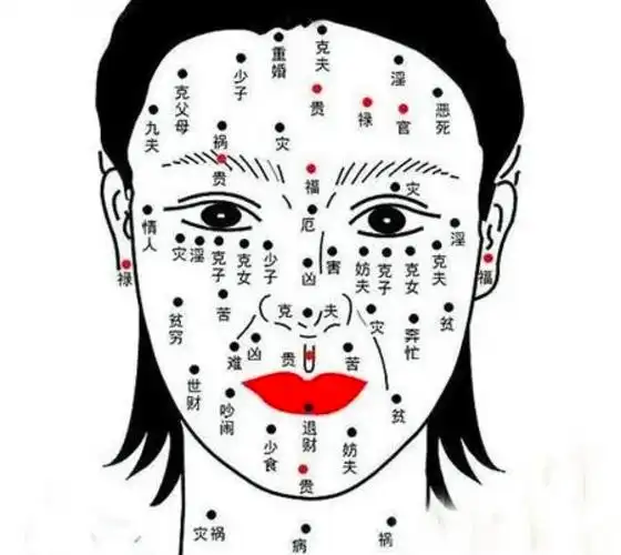 女人脸上长痣面相图_风水罗盘