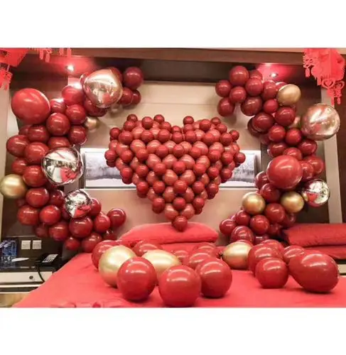 房间婚房气球布置图片详情