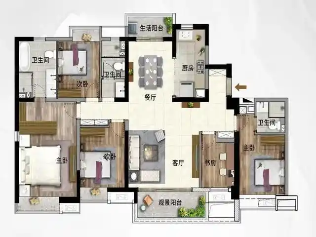 难得一见的优秀格局180平米宽体大户型