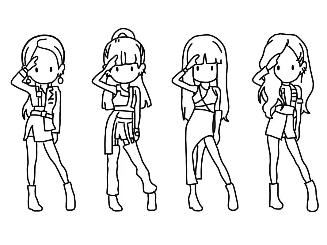 78blackpink 78简笔画临摹线稿⑴ 95blackpink