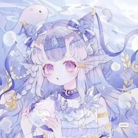 紫蓝色闺蜜头像