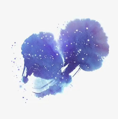 矢量图蓝紫色水墨