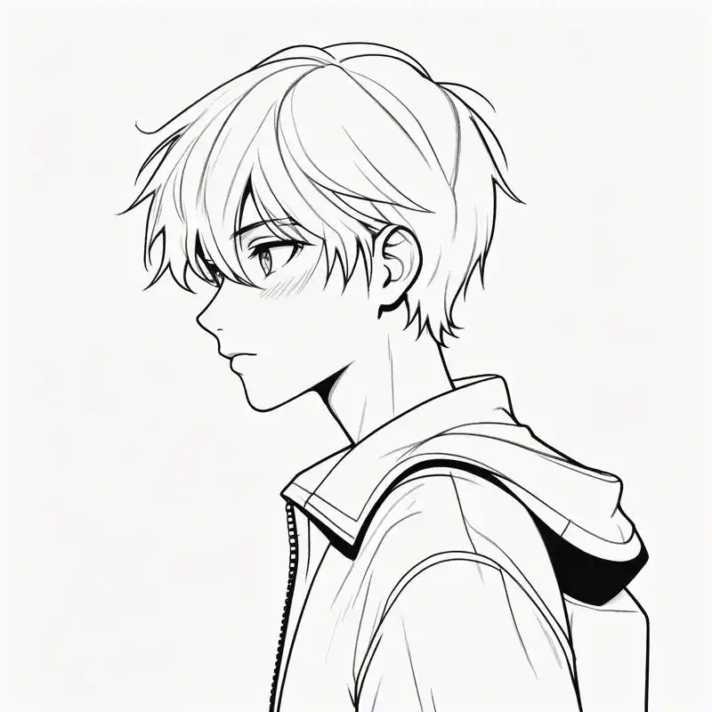 96 简约男生黑白素描头像 94