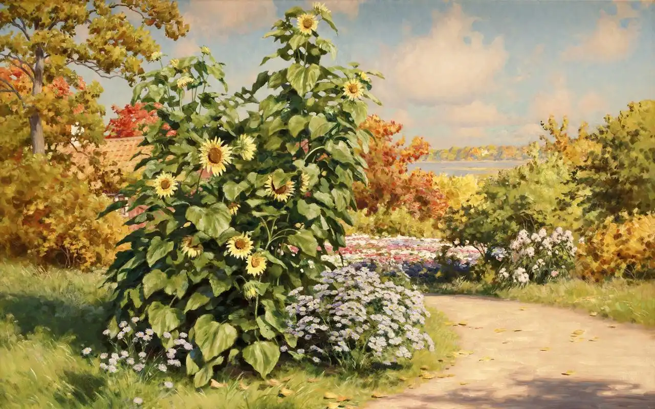 精美的小清新田园风光手绘插画唯美图片桌面壁纸高清