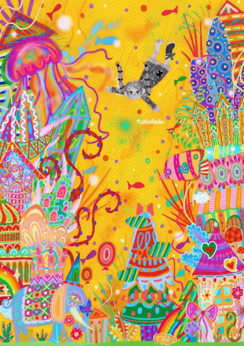 掉入彩色的梦.#绘画 #儿童画 #梦 #画一个故事 - 抖音