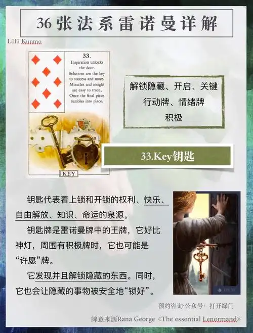33key钥匙法系雷诺曼牌意