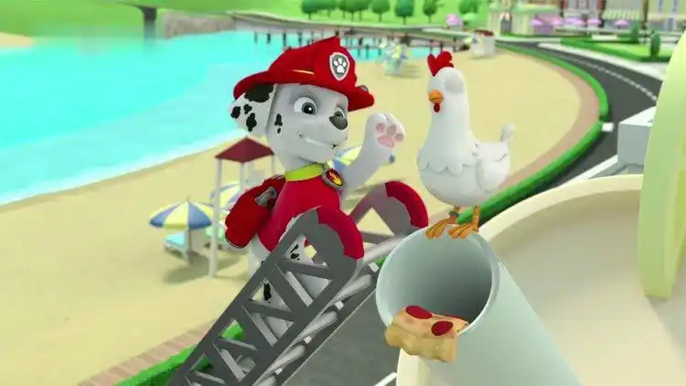 汪汪队立大功:咕咕鸡真是个吃货,为了好吃的,自己飞到高处