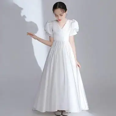 宁悠钢琴演出服青少年女大童高端晚礼服裙中学生钢琴比赛演出服少女主