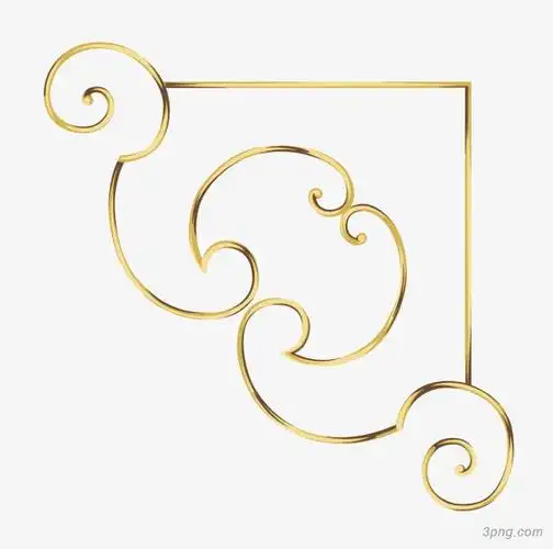 金色花边png素材透明免抠图片-边框纹理