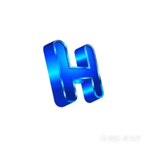 字母h矢量金属蓝色