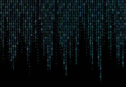 二进制计算机代码.矩阵背景与数字1.0.矢量插图照片