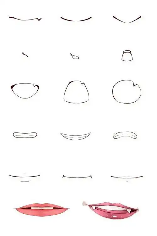 新手向动漫人物嘴巴的画法参考来自画师あめ半次元acg爱好者社区