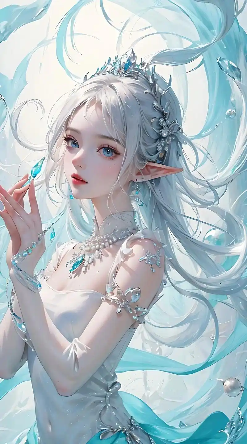 这幅画面是一幅极其精致的cg插图,展现了一位精灵女孩的美丽形 - 抖音