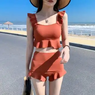 服饰内衣>内衣>泳衣>歌温妮>歌温妮轻奢法式品牌游泳衣女分体保守显瘦