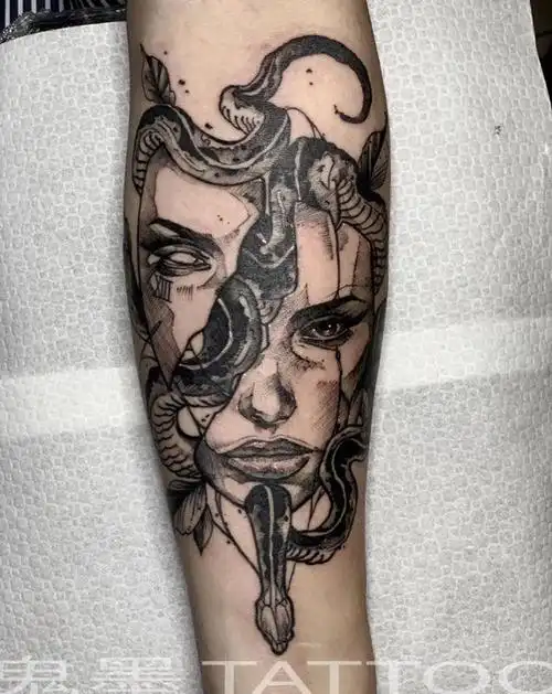 暗黑系纹身图片_手臂纹身图案