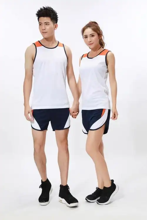 中学生田径服套装男女学生跑步运动服比赛训练背心平角短裤可印字号a