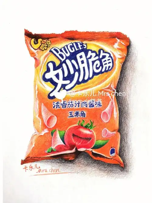 写实彩铅零食附自拍零食素材