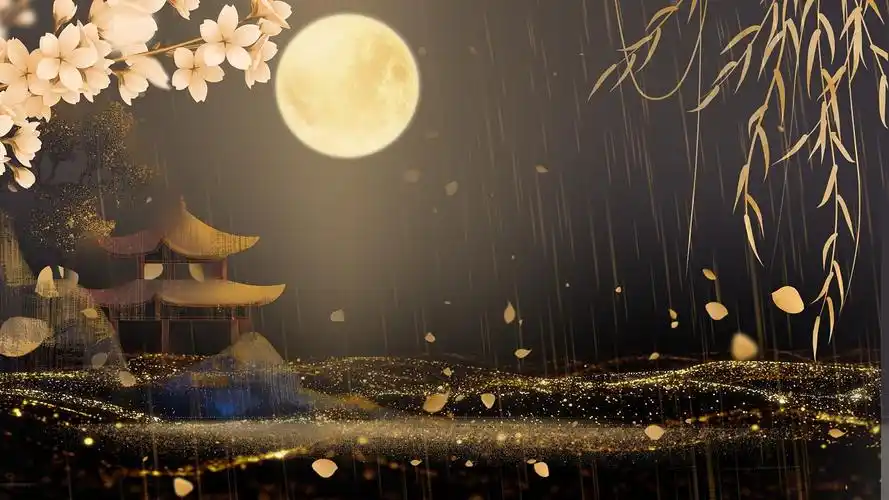 4k古风山水古典舞背景视频粒子中国风舞台背景