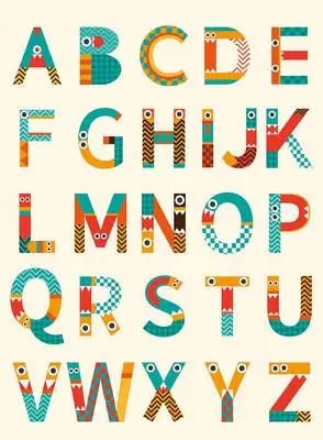 原创元素26个英文字母小怪兽字体