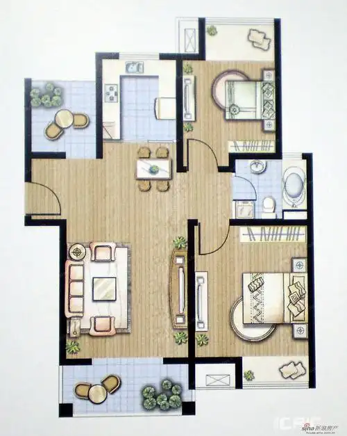 旭辉依云湾 户型图 二房二厅一卫-89平方米-40套