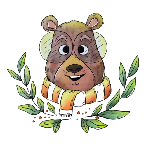 卡通戴眼镜的狗熊矢量素材