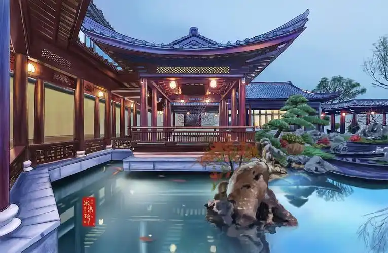 庭院场景原画|插画|游戏原画|画画的冰淇玲 - 原创