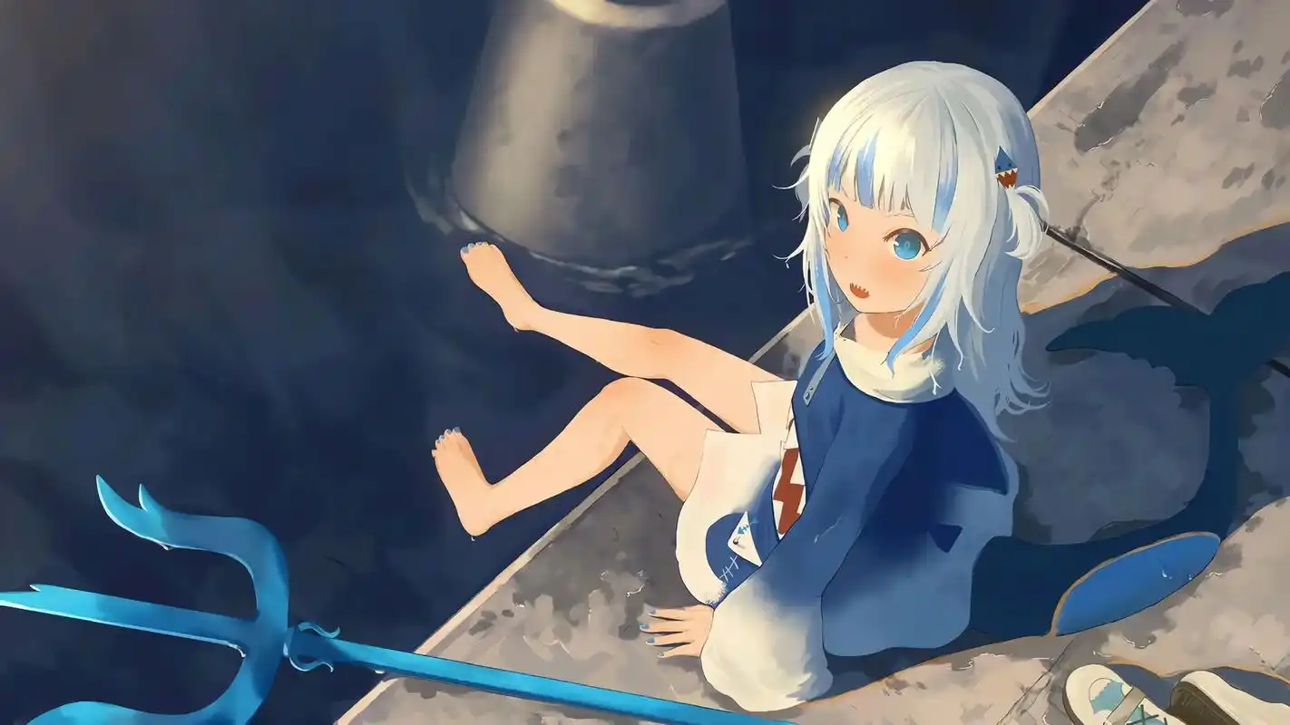 横屏壁纸#gawrgura #vtuber #虚拟偶像 #流 - 抖音