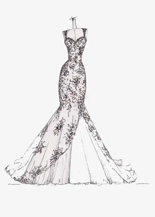 手绘婚纱