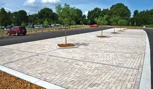 或千篇一律的透水砖铺法 干脆点直接在水泥地用涂料画个分界线了事?