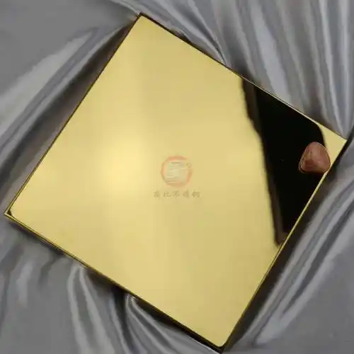 珠海304彩色不锈钢钛金镜面板镜面黄钛金不锈钢板装潢装饰用不锈钢