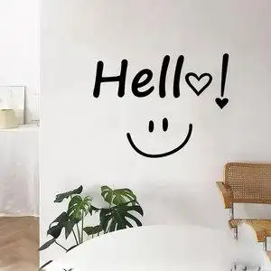 简约ins风hello笑脸墙贴纸