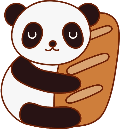可爱卖萌动物勾边漫画贴纸插画元素熊猫