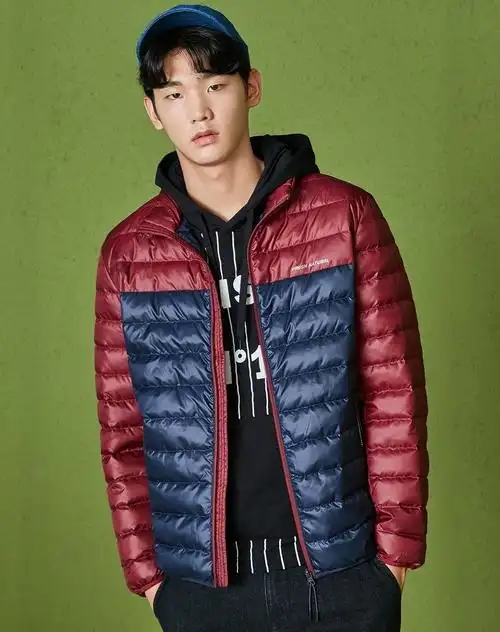 森马冬季男士休闲立领短款拼色保暖舒适80绒男士羽绒服短款羽绒服