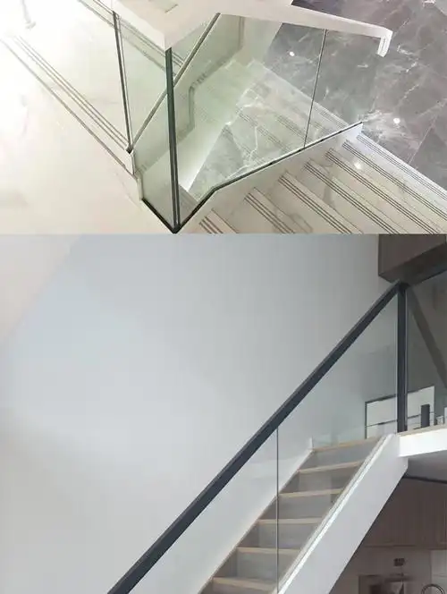楼梯扶手无框玻璃卡槽明装铝槽u型预埋钢槽镀锌地槽阳台护栏栏杆100