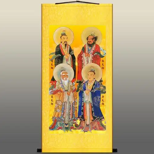 天师道教四大图张道陵葛玄画像许真君神像像画国画