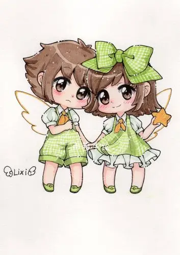 十二星座q版 水彩手绘