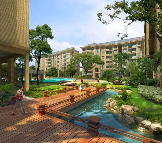 小区景观透视效果图psd分层素材psd素材下载(图片id:59653)_-园林景观