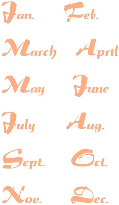 英文艺术字 月份 - 堆糖,美图壁纸兴趣社区