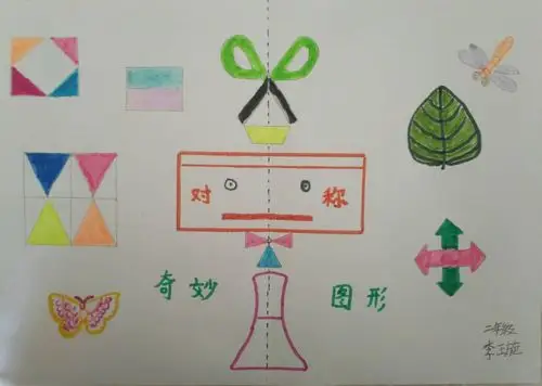 二年级学生寻找生活中图形的运动,发现图形的对称美!
