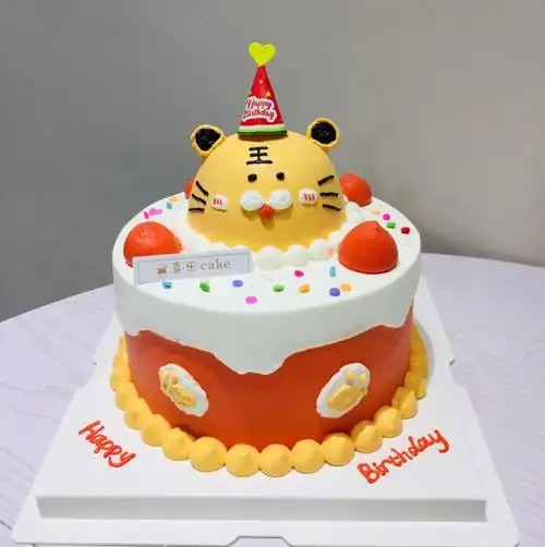 6寸立体动物复古小老虎蛋糕～#虎年蛋糕  #生肖蛋糕  #虎虎生威蛋糕