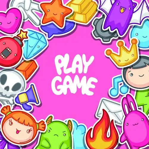 可爱卡通游戏元素设计矢量素材