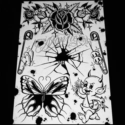 玫瑰碎洞别针蝴蝶小恶魔