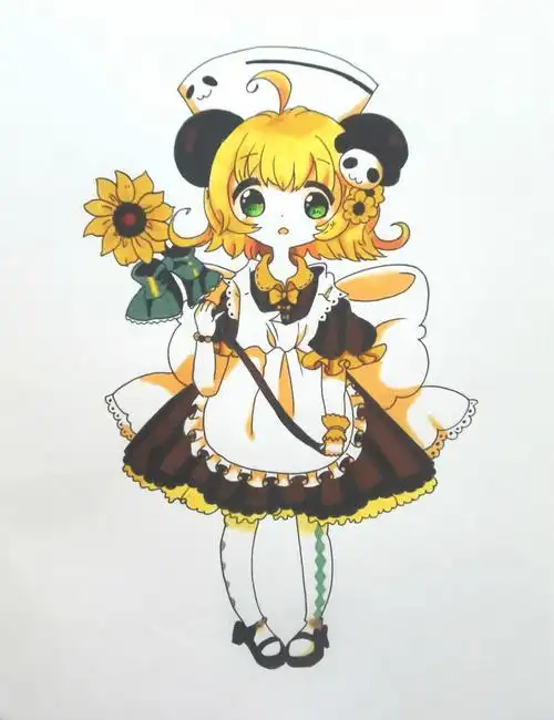 马克笔手绘二次元打卡1