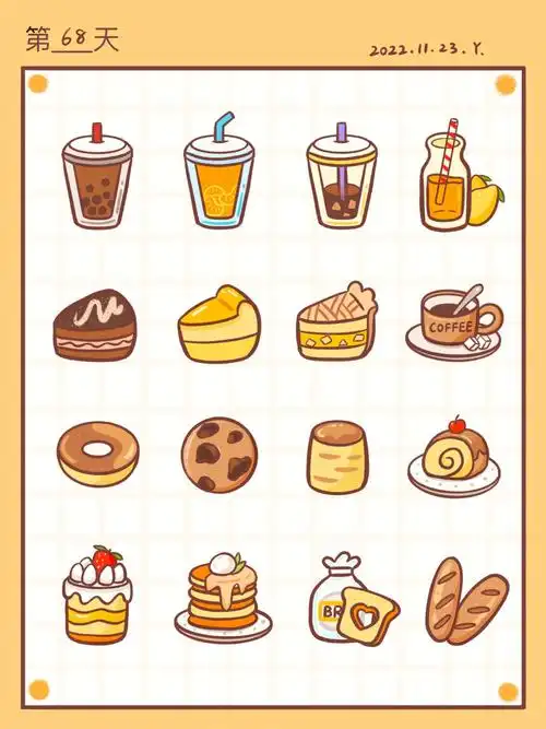 73控笔练习打卡第68天甜品饮料蛋糕简笔画