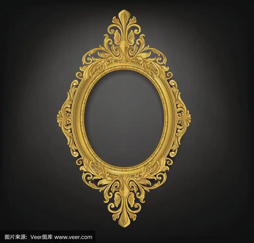 复古圆形金相框