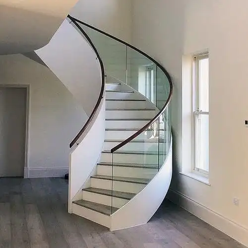 厂家订制 弧形玻璃楼梯商务楼梯设计 现代简约别墅玻璃旋转楼梯
