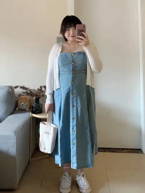 156cm148斤大码穿搭夏季牛仔裙