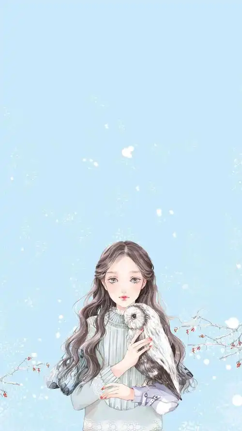 手绘 二次元 清新 唯美 森系 文艺 治愈 动植物 彩铅 水墨 水彩 冷色